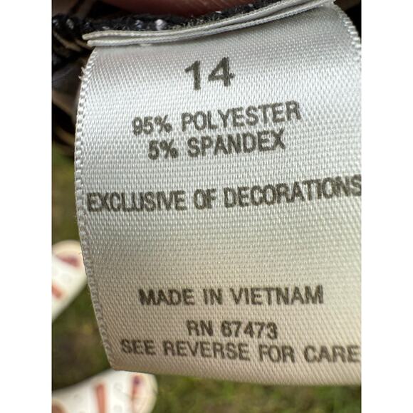 Dress Barn Black and Cream Dress Size 14 - Picture 5 of 6